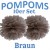 Pompoms, Braun, 35 cm, 10er Set