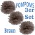 Pompoms, Braun, 35 cm, 3er Set