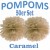Pompoms, Caramel, 35 cm, 50er Set
