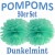 Pompoms, Dunkelmint, 35 cm, 50er Set