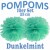 Pompoms, Dunkelmint, 25 cm, 10er Set