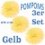 Pompoms, Gelb, 25 cm, 3er Set