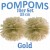 Pompoms, Gold, 25 cm, 10er Set