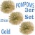 Pompoms, Gold, 25 cm, 3er Set