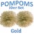 Pompoms, Gold, 35 cm, 10er Set