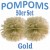 Pompoms, Gold, 35 cm, 50er Set