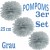 Pompoms, Grau, 25 cm, 3er Set