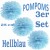 Pompoms, Hellblau, 25 cm, 3er Set