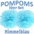 Pompoms, Himmelblau, 35 cm, 10er Set