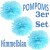 Pompoms, Himmelblau, 35 cm, 3er Set