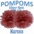 Pompoms, Maroon, 25 cm, 10er Set