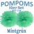 Pompoms, Mintgrün, 25 cm, 10er Set
