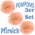 Pompoms, Pfirsich, 35 cm, 3er Set