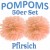 Pompoms, Pfirsich, 35 cm, 50er Set
