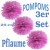 Pompoms, Pflaume, 25 cm, 3er Set