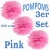 Pompoms, Pink, 25 cm, 3er Set