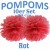 Pompoms, Rot, 25 cm, 10er Set