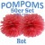 Pompoms, Rot, 25 cm, 50er Set