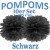 Pompoms, Schwarz, 25 cm, 10er Set