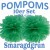 Pompoms, Smaragdgrün, 25 cm, 10er Set