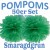Pompoms, Smaragdgrün, 25 cm, 50er Set