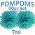Pompoms, Teal, 25 cm, 50er Set