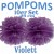 Pompoms, Violett, 25 cm, 10er Set