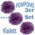Pompoms, Violett, 25 cm, 3er Set
