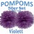 Pompoms, Violett, 25 cm, 50er Set