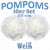 Pompoms, Weiß, 25 cm, 10er Set