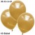 Metallic Luftballons, Latex, 30-33 cm Ø, Gold, 10 Stück