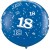 Riesenluftballon Zahl 18, blau, 90 cm