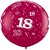 Riesenluftballon Zahl 18, pink, 90 cm