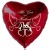 Roter Herzluftballon zur Hochzeit, Hochzeitsringe, Alles Gute zur Hochzeit, inklusive Helium