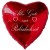Roter Luftballon in Herzform "Alles Gute zur Rubinhochzeit", inklusive Helium