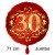 Jumbo Luftballon aus Folie zum 30. Geburtstag, Rot/Gold, 71 cm, rund, inklusive Helium