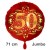 Jumbo Luftballon aus Folie zum 50. Geburtstag, Rot/Gold, 71 cm, rund, inklusive Helium
