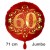 Jumbo Luftballon aus Folie zum 60. Geburtstag, Rot/Gold, 71 cm, rund, inklusive Helium