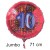 Jumbo Luftballon aus Folie zum 10. Geburtstag, Rot, 71 cm, rund, inklusive Helium