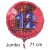 Jumbo Luftballon aus Folie zum 12. Geburtstag, Rot, 71 cm, rund, inklusive Helium
