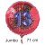 Jumbo Luftballon aus Folie zum 13. Geburtstag, Rot, 71 cm, rund, inklusive Helium