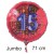 Jumbo Luftballon aus Folie zum 15. Geburtstag, Rot, 71 cm, rund, inklusive Helium