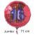 Jumbo Luftballon aus Folie zum 16. Geburtstag, Rot, 71 cm, rund, inklusive Helium