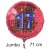 Jumbo Luftballon aus Folie zum 17. Geburtstag, Rot, 71 cm, rund, inklusive Helium