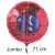 Jumbo Luftballon aus Folie zum 19. Geburtstag, Rot, 71 cm, rund, inklusive Helium