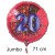 Jumbo Luftballon aus Folie zum 20. Geburtstag, Rot, 71 cm, rund, inklusive Helium