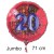 Jumbo Luftballon aus Folie zum 20. Geburtstag, Rot, 71 cm, rund, inklusive Helium