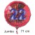 Jumbo Luftballon aus Folie zum 22. Geburtstag, Rot, 71 cm, rund, inklusive Helium