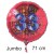 Jumbo Luftballon aus Folie zum 33. Geburtstag, Rot, 71 cm, rund, inklusive Helium