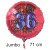Jumbo Luftballon aus Folie zum 36. Geburtstag, Rot, 71 cm, rund, inklusive Helium